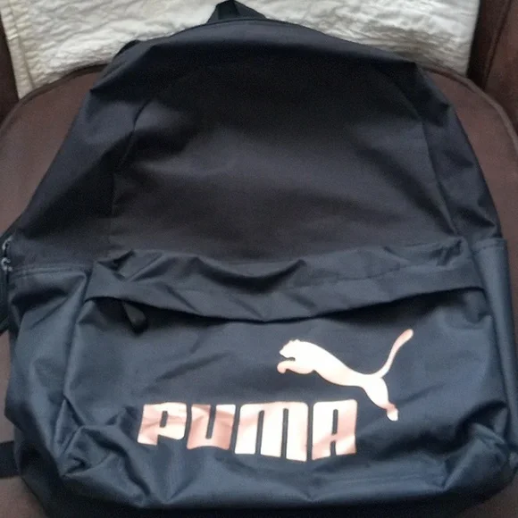 Puma Black Backpack With Copper Logo - Picture 2 of 7